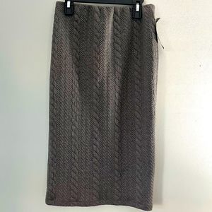 Gray Crochet Fitted Skirt